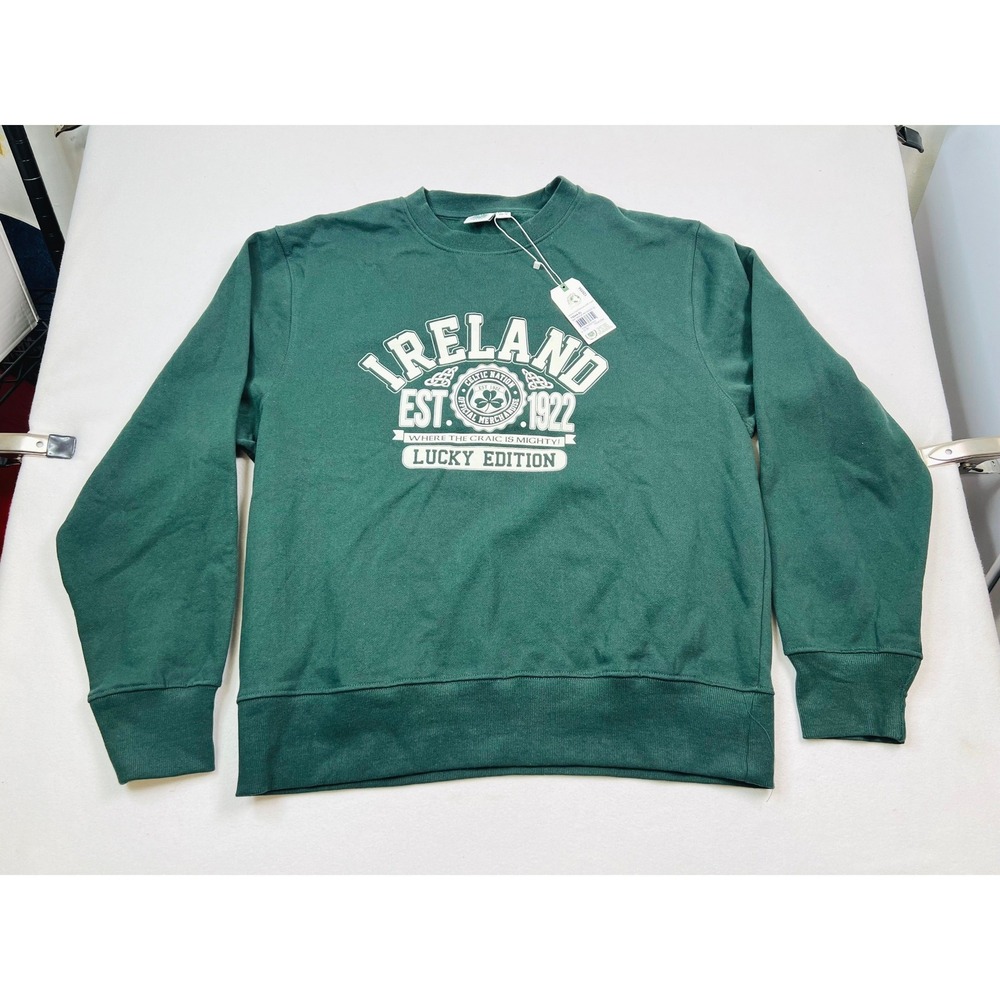 Traditional Craft Ireland Lucky Edition Green Sweatshirt Mens Large T5044-XL NWT